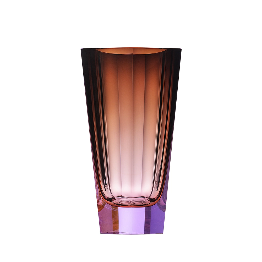 Moser váza podjímaná broušená, Alexandrit- Aurora, 28 cm