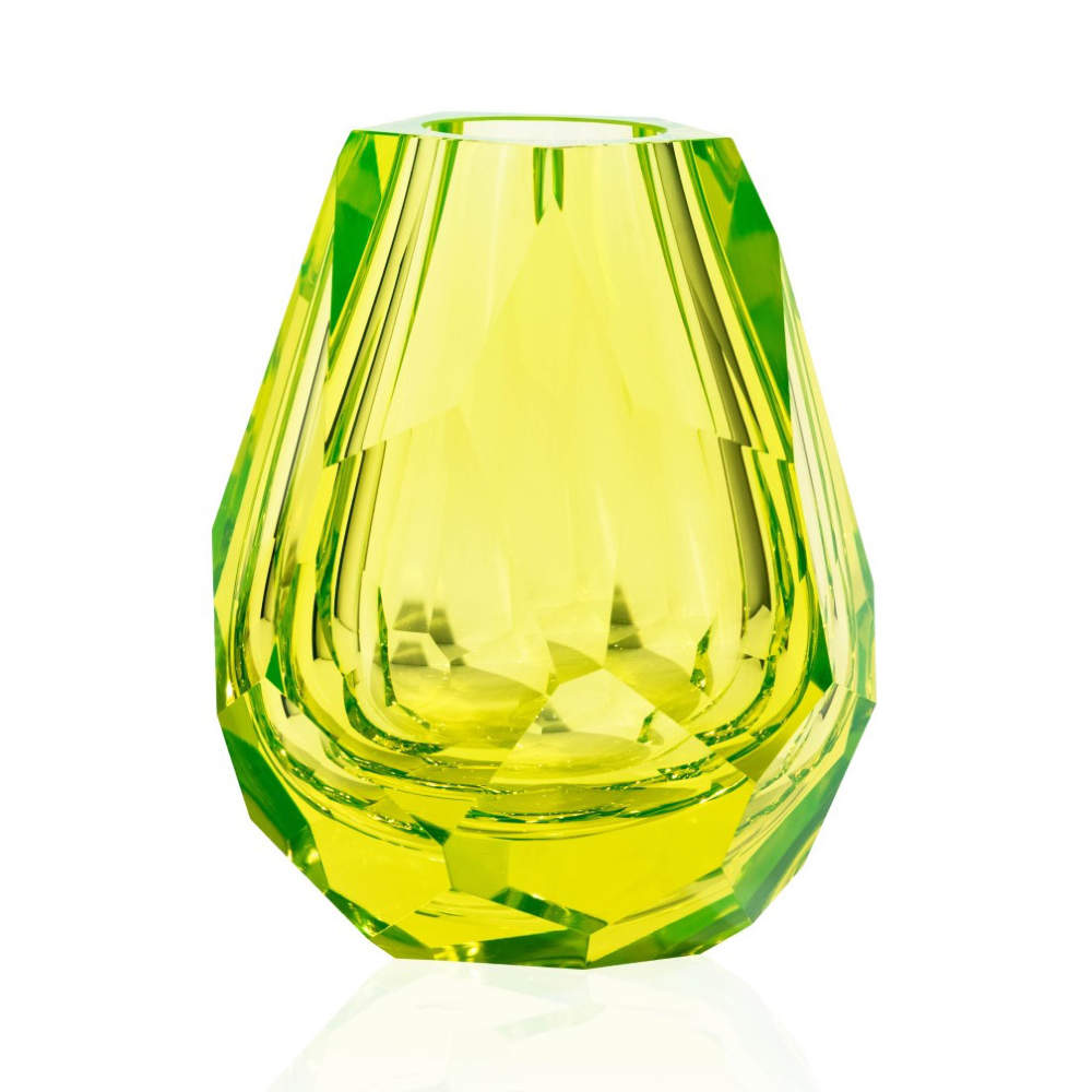 Lukáš Jabůrek váza Citrín, Uranové sklo 16 cm