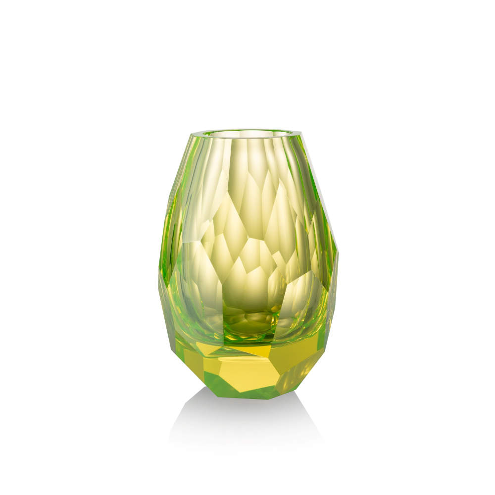 Lukáš Jabůrek váza Citrín, Uranové sklo 30 cm