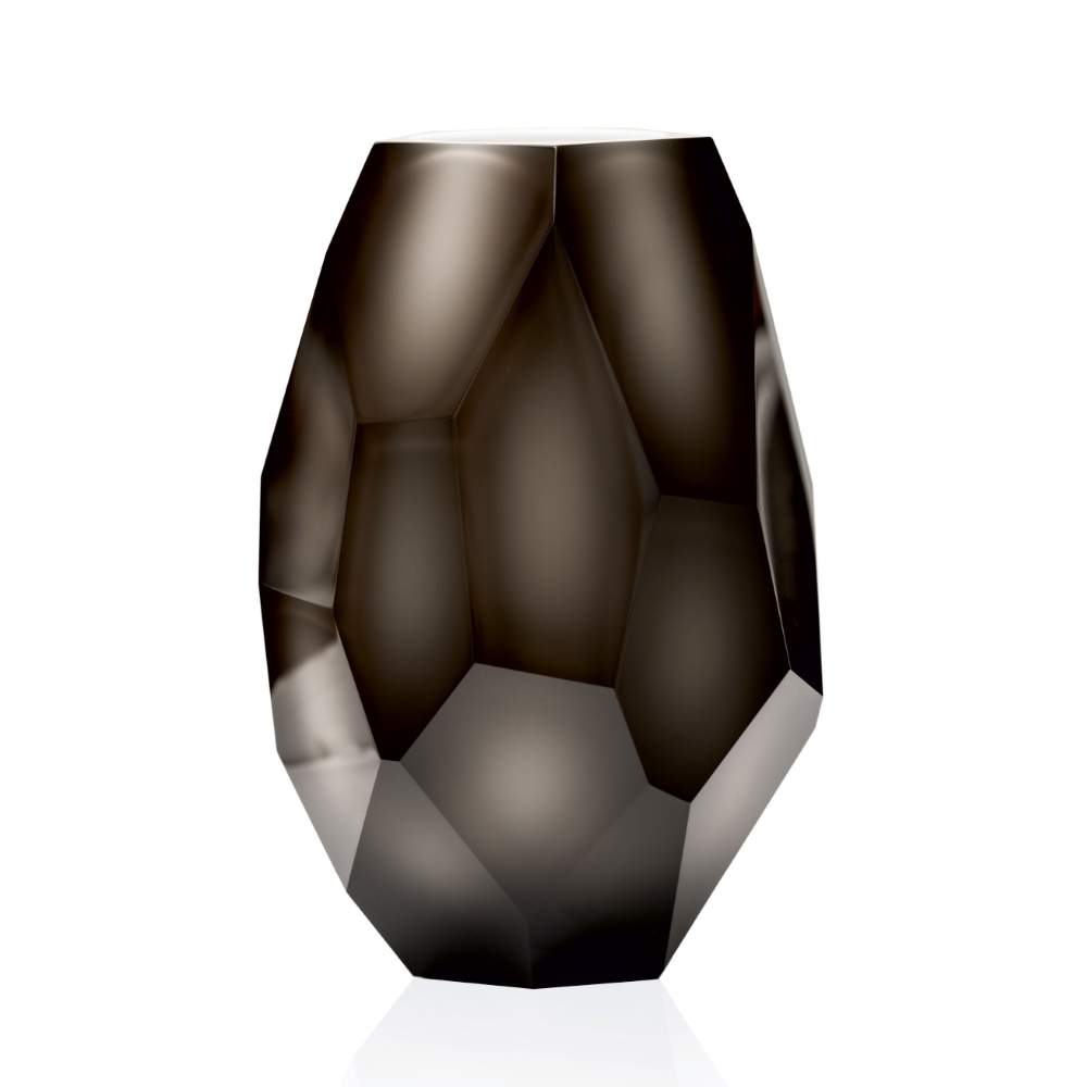 Lukáš Jabůrek váza Shadow, Bílý opál vrstevný šedou 16 cm