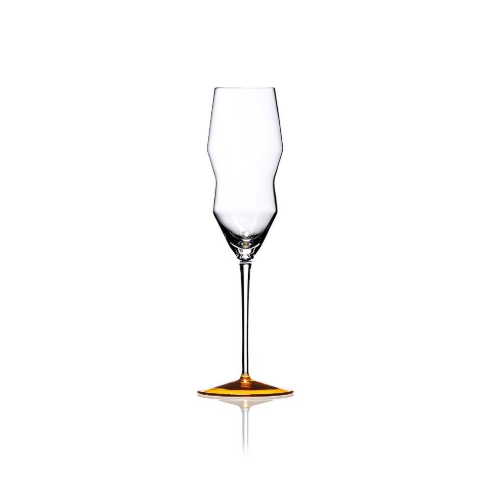 Květná 1794 sklenka na šampaňské, Amber 250 ml